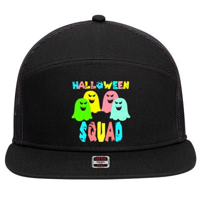 Halloween Ghost Squad 7 Panel Mesh Trucker Snapback Hat