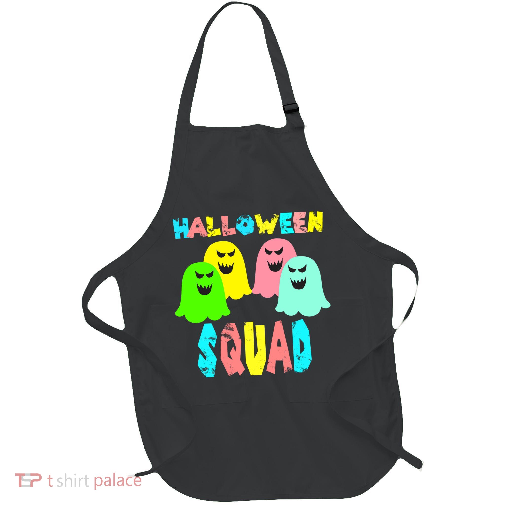 Halloween Ghost Squad Full-Length Apron With Pockets
