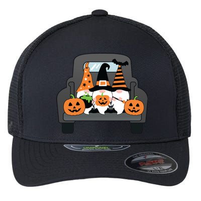 Halloween Gnomes In Truck Flexfit Unipanel Trucker Cap