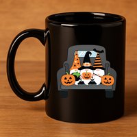 Halloween Gnomes In Truck 11oz C Handle Ceramic Mug