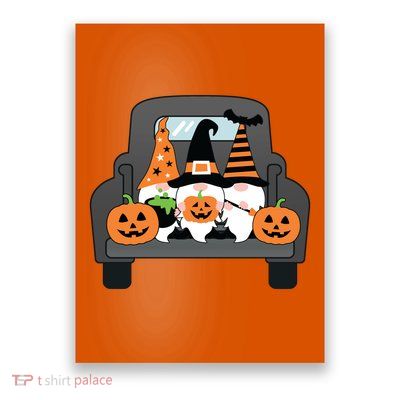 Halloween Gnomes In Truck Poster