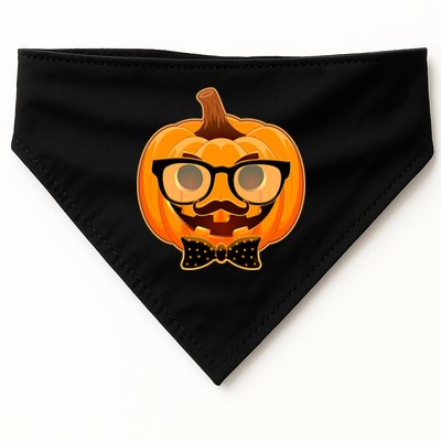 Halloween Hipster Pumpkin USA-Made Doggie Bandana