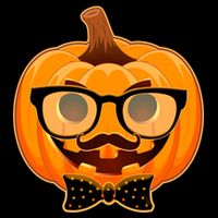 Halloween Hipster Pumpkin 7-Panel Snapback Hat