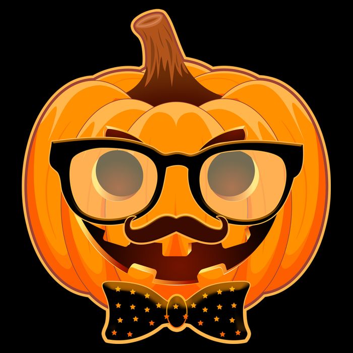 Halloween Hipster Pumpkin 7-Panel Snapback Hat