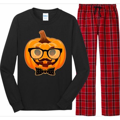 Halloween Hipster Pumpkin Long Sleeve Pajama Set