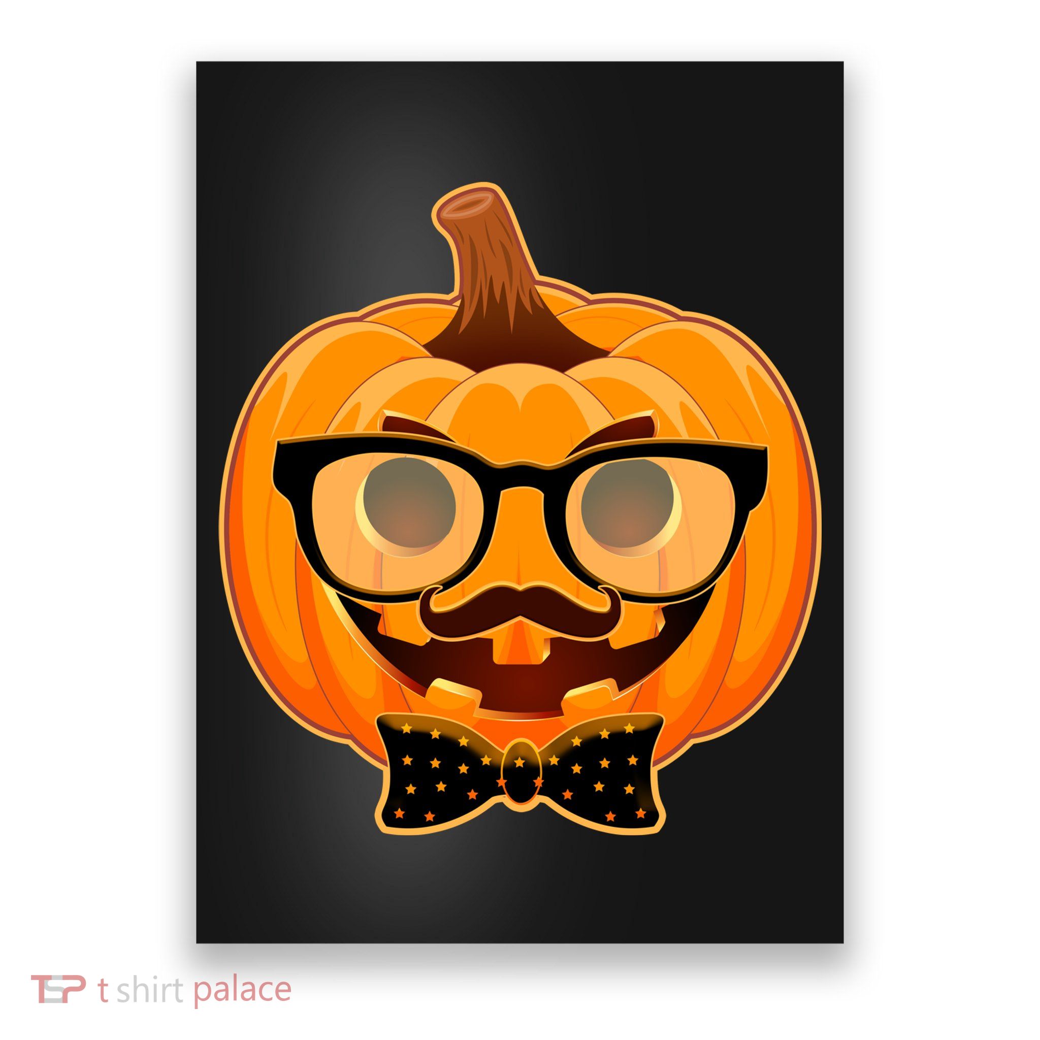 Halloween Hipster Pumpkin Poster