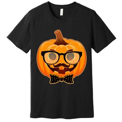 Halloween Hipster Pumpkin Premium T-Shirt