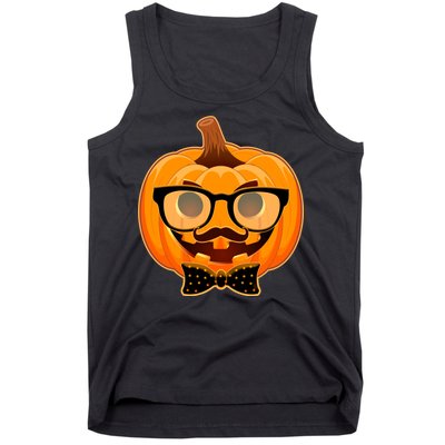 Halloween Hipster Pumpkin Tank Top