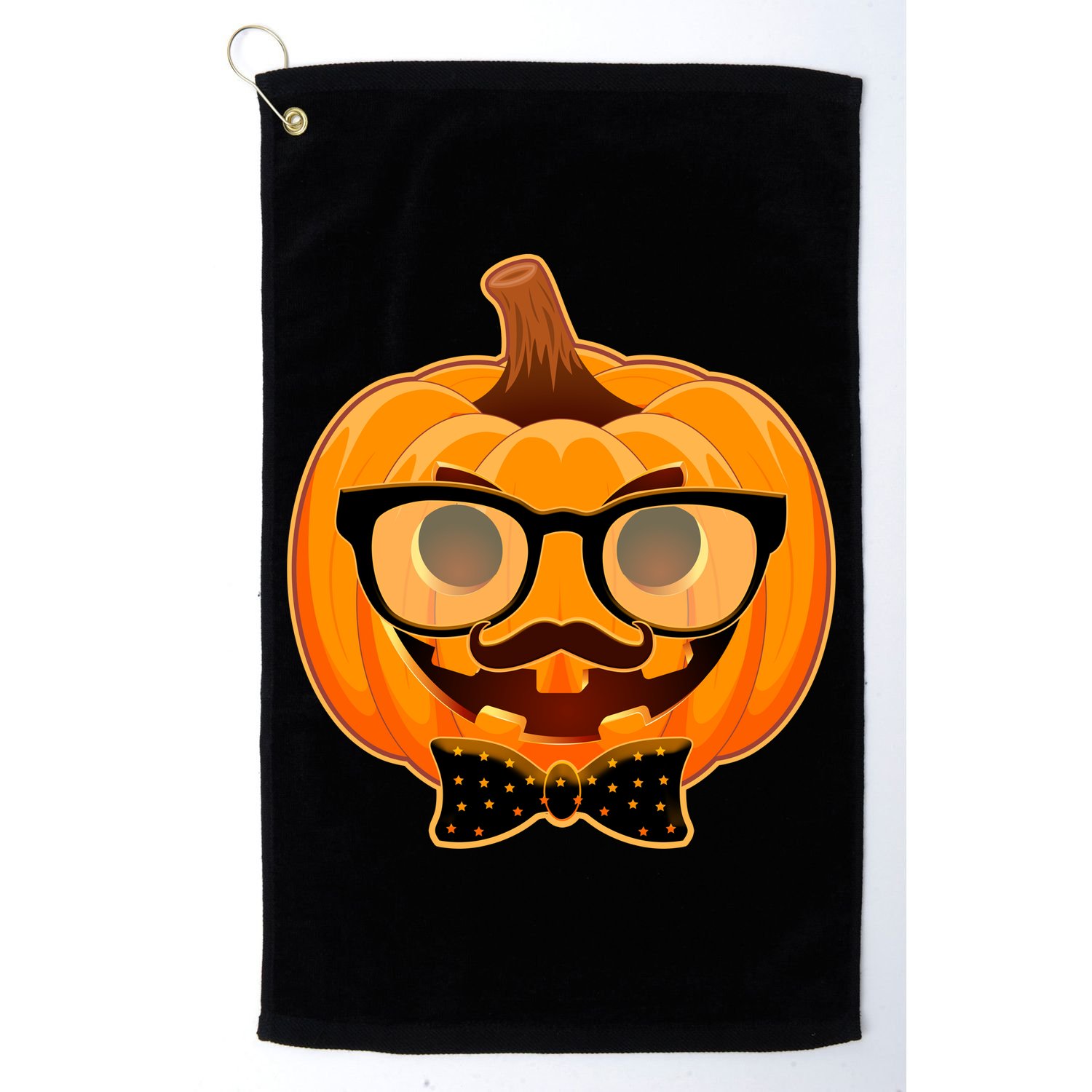 Halloween Hipster Pumpkin Golf Towel