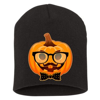 Halloween Hipster Pumpkin Short Acrylic Beanie