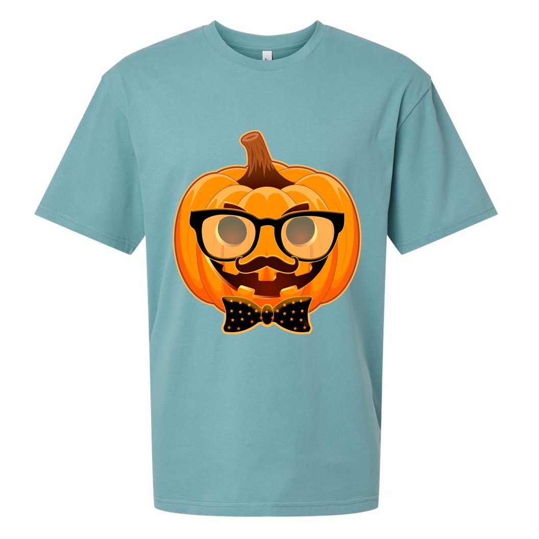 Halloween Hipster Pumpkin Sueded Cloud Jersey T-Shirt