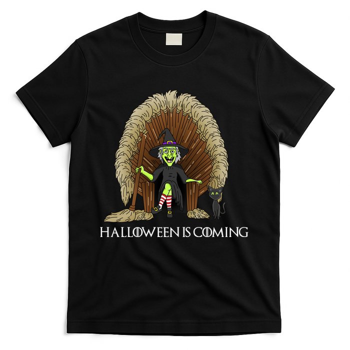 Halloween Is Coming Witch Brooms Throne T-Shirt