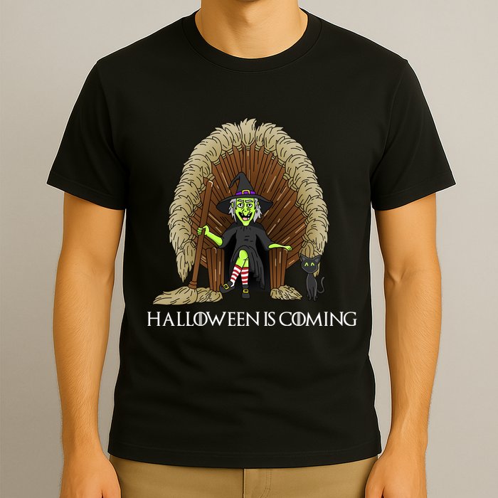 Halloween Is Coming Witch Brooms Throne T-Shirt