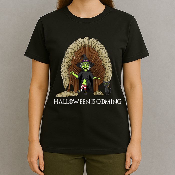 Halloween Is Coming Witch Brooms Throne T-Shirt