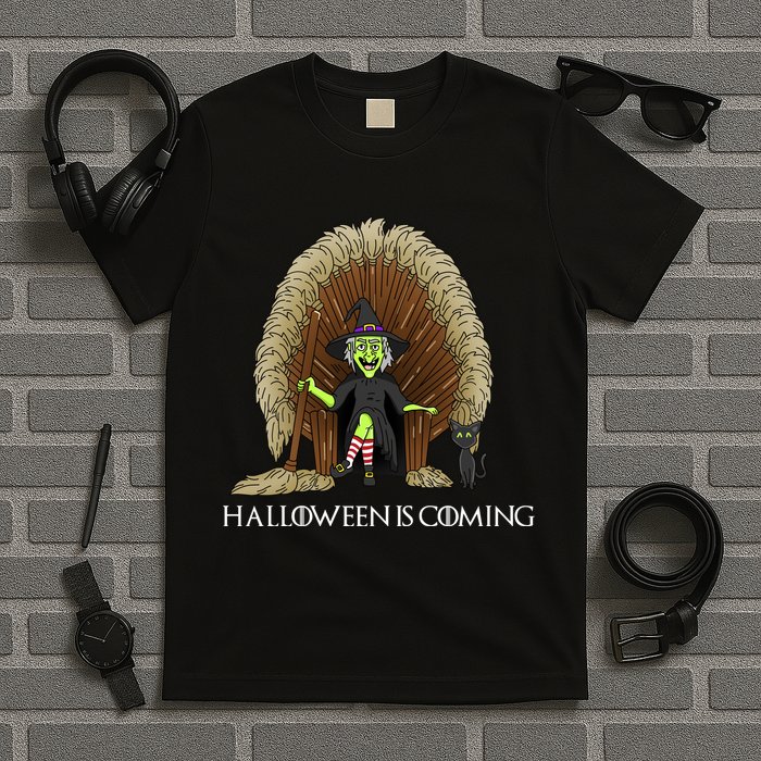 Halloween Is Coming Witch Brooms Throne T-Shirt