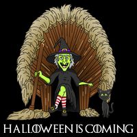 Halloween Is Coming Witch Brooms Throne T-Shirt