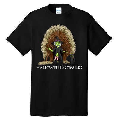 Halloween Is Coming Witch Brooms Throne Tall T-Shirt