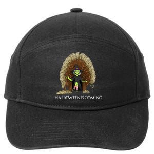 Halloween Is Coming Witch Brooms Throne 7-Panel Snapback Hat