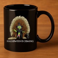 Halloween Is Coming Witch Brooms Throne 11oz C Handle Ceramic Mug