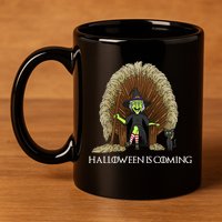 Halloween Is Coming Witch Brooms Throne 11oz C Handle Ceramic Mug