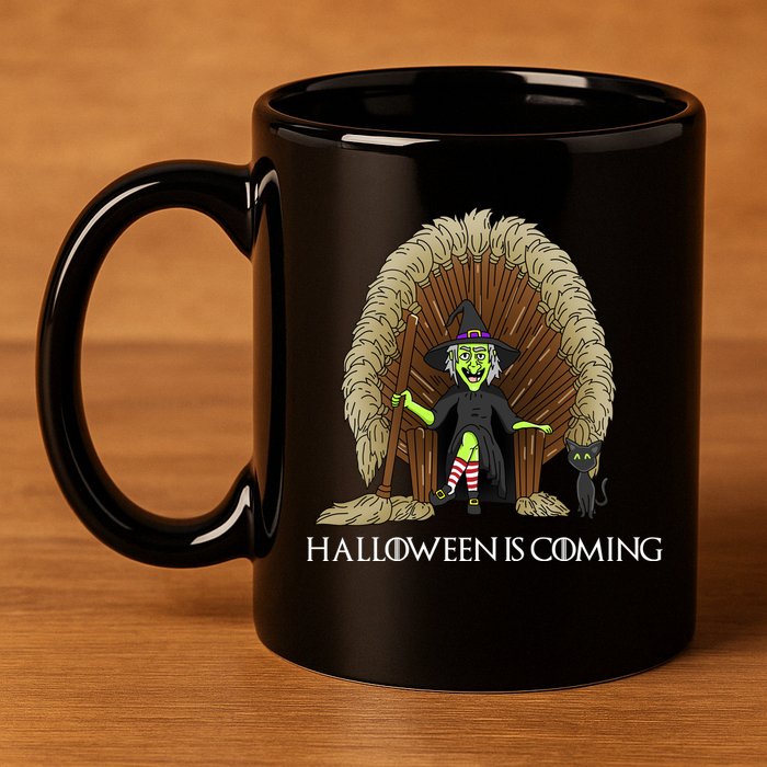 Halloween Is Coming Witch Brooms Throne 11oz C Handle Ceramic Mug