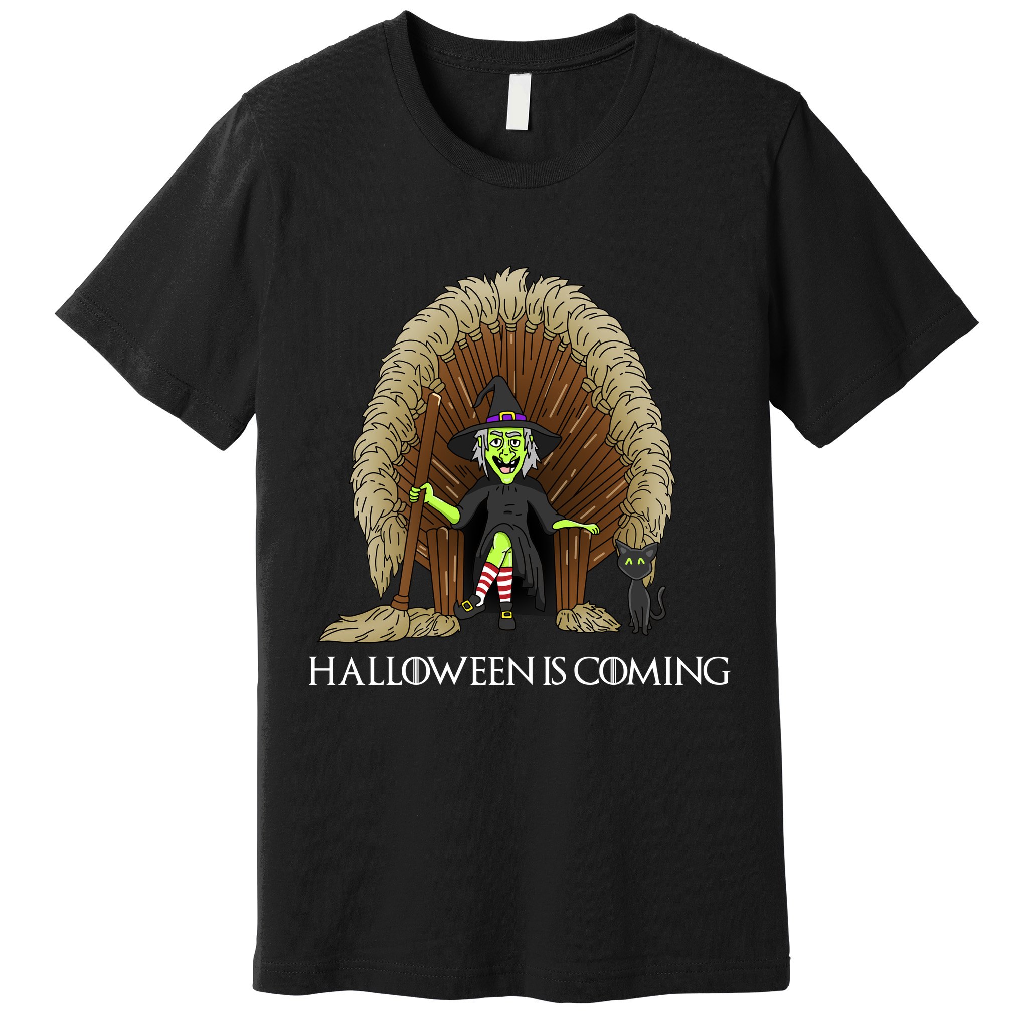 Halloween Is Coming Witch Brooms Throne Premium T-Shirt