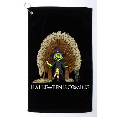 Halloween Is Coming Witch Brooms Throne Golf Towel