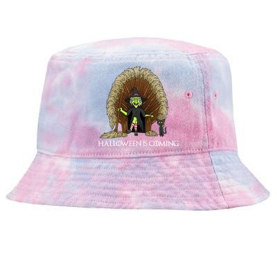 Halloween Is Coming Witch Brooms Throne Tie-Dyed Bucket Hat