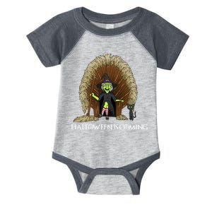 Halloween Is Coming Witch Brooms Throne Infant Baby Jersey Bodysuit