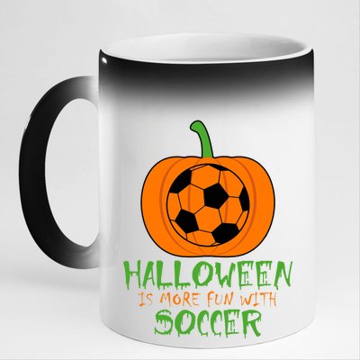 Halloween Is More Fun With Soccer 11oz Black Color Changing Mug