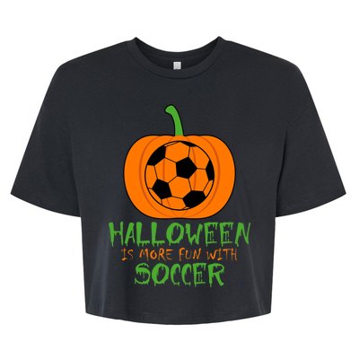 Halloween Is More Fun With Soccer Bella+Canvas Jersey Crop Tee