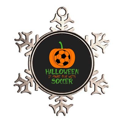 Halloween Is More Fun With Soccer Metallic Star Ornament