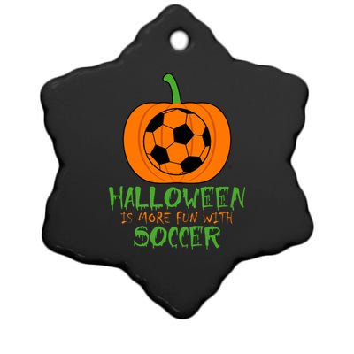 Halloween Is More Fun With Soccer Ceramic Star Ornament