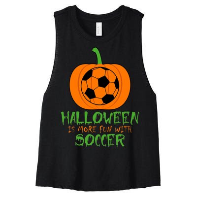 Halloween Is More Fun With Soccer Women's Racerback Cropped Tank