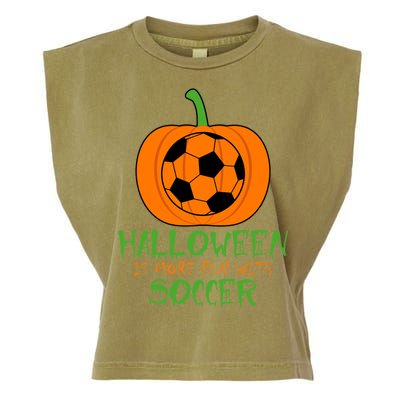 Halloween Is More Fun With Soccer Garment-Dyed Women's Muscle Tee