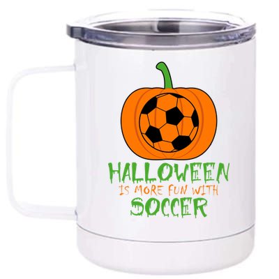 Halloween Is More Fun With Soccer 12 oz Stainless Steel Tumbler Cup