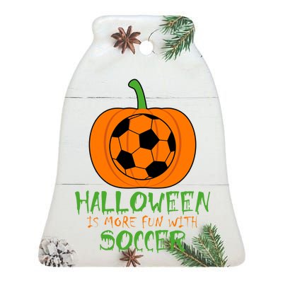 Halloween Is More Fun With Soccer Ceramic Bell Ornament