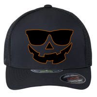 Halloween Jack-O- Lantern With Shades Flexfit Unipanel Trucker Cap