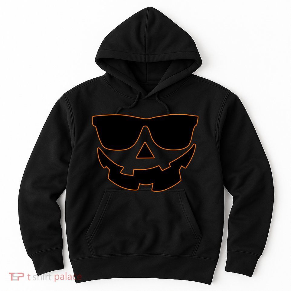 Halloween Jack-O- Lantern With Shades Hoodie