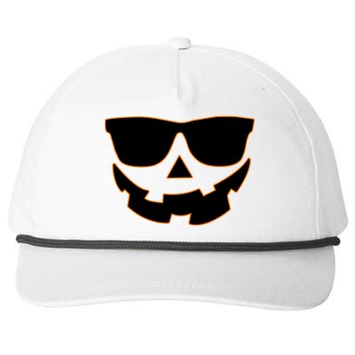 Halloween Jack-O- Lantern With Shades Snapback Five-Panel Rope Hat