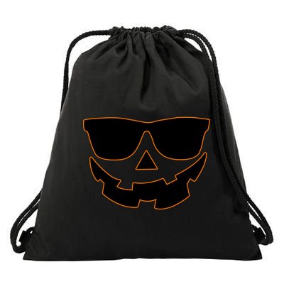 Halloween Jack-O- Lantern With Shades Drawstring Bag