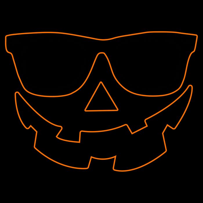 Halloween Jack-O- Lantern With Shades Drawstring Bag