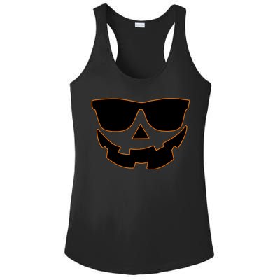 Halloween Jack-O- Lantern With Shades Ladies PosiCharge Competitor Racerback Tank