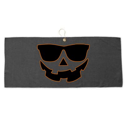 Halloween Jack-O- Lantern With Shades Large Microfiber Waffle Golf Towel