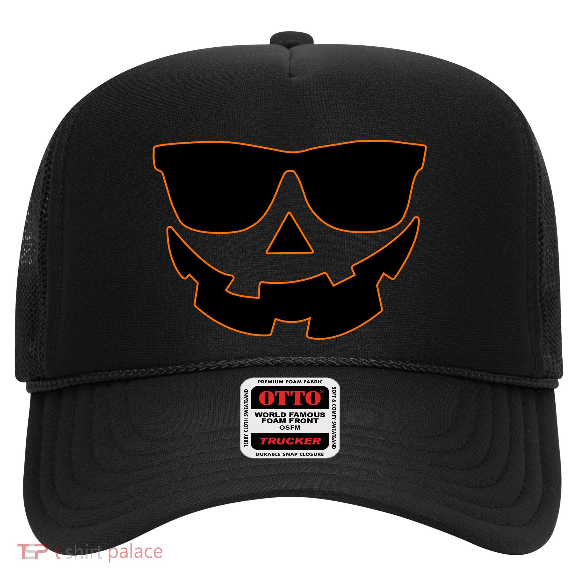 Halloween Jack-O- Lantern With Shades Trucker Hat