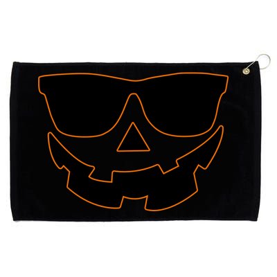 Halloween Jack-O- Lantern With Shades Grommeted Golf Towel