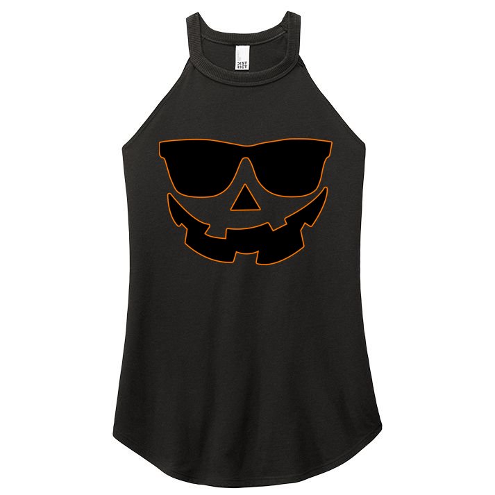 Halloween Jack-O- Lantern With Shades Women's Perfect Tri Rocker Tank