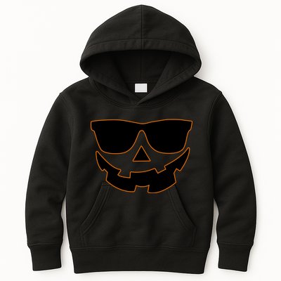 Halloween Jack-O- Lantern With Shades Kids Hoodie