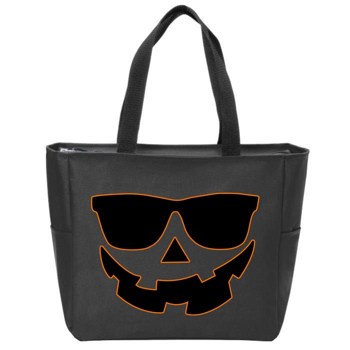 Halloween Jack-O- Lantern With Shades Zip Tote Bag