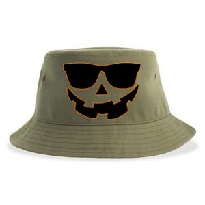 Halloween Jack-O- Lantern With Shades Sustainable Bucket Hat